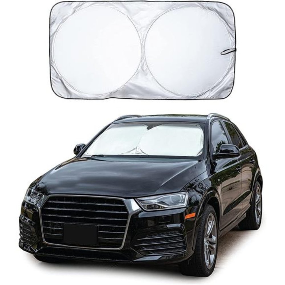 Car Windshield Sun Shade with Storage Pouch Car